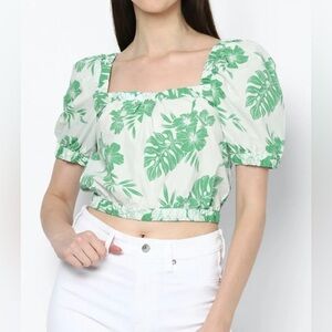 American Eagle Women’s Tropical Floral Print Crop Top Size XL NWT